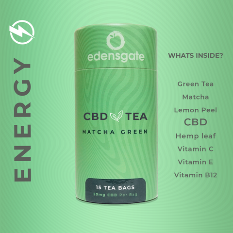 Matcha green cbd tea for energy